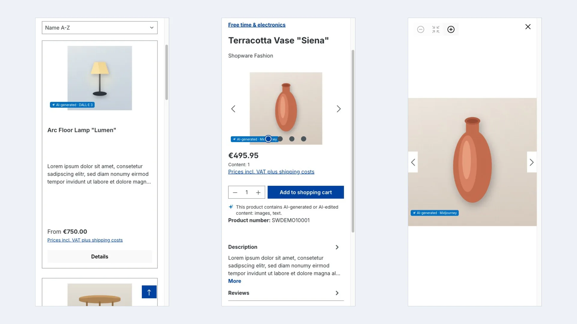 Mobile Ansicht der Storefront auf einem Smartphone: Das Transparenz-Badge ist auch auf kleinen Bildschirmen gut lesbar platziert.